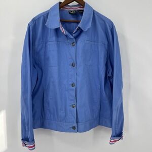 Coastal Nautical Light Denim 100% Cotton Lighthouse Apparel Jacket XXL Periwinkl